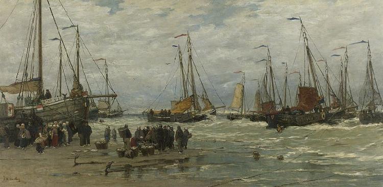 Hendrik Willem Mesdag Pinks in the Surf